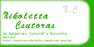 nikoletta csutoras business card